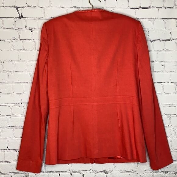 Elie Tahari Linen Blend Snap Front Long Jacket M‎ - Picture 11 of 15